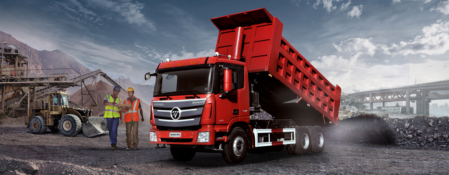 شاحنة قلابة فوتون أومان جي تي إل 6×4 حمراء